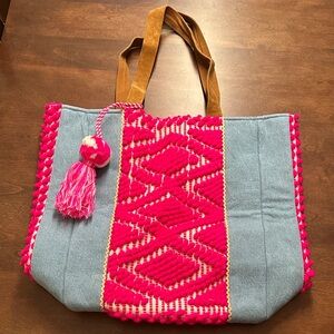 Katydid Vibrant Pink and Gray Tote
